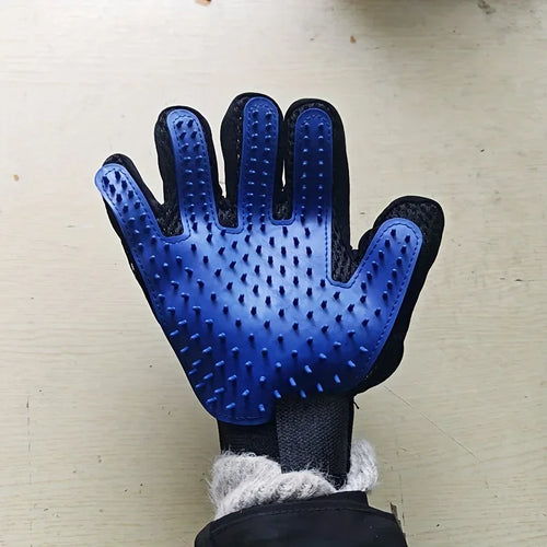 Pet Grooming Gloves - 5-Finger Deshedding Brush for Dogs & Cats