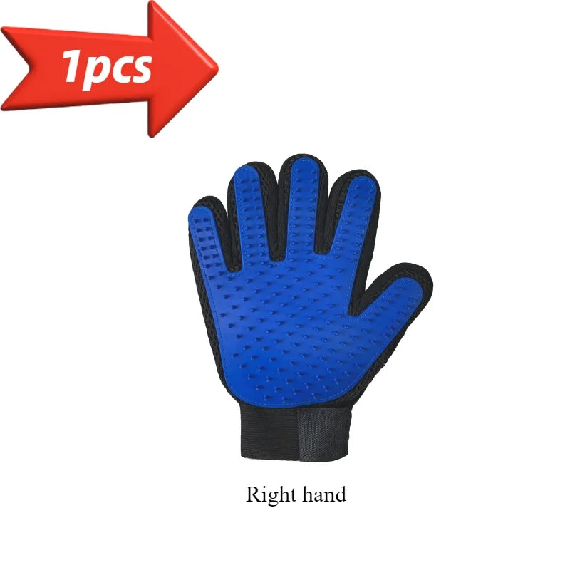 Pet Grooming Gloves - 5-Finger Deshedding Brush for Dogs & Cats