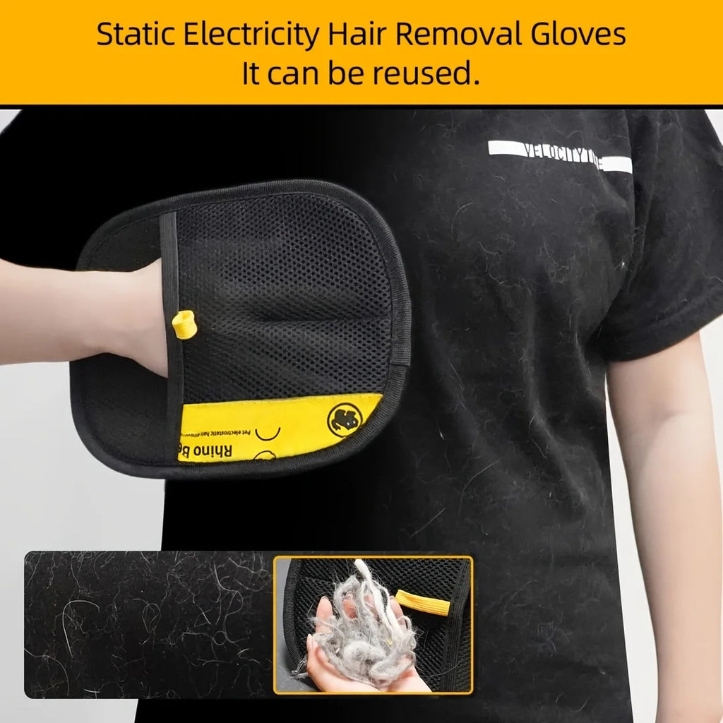 Electrostatic Pet Hair Removal Gloves – Magic Static Brush for Dogs & Cats