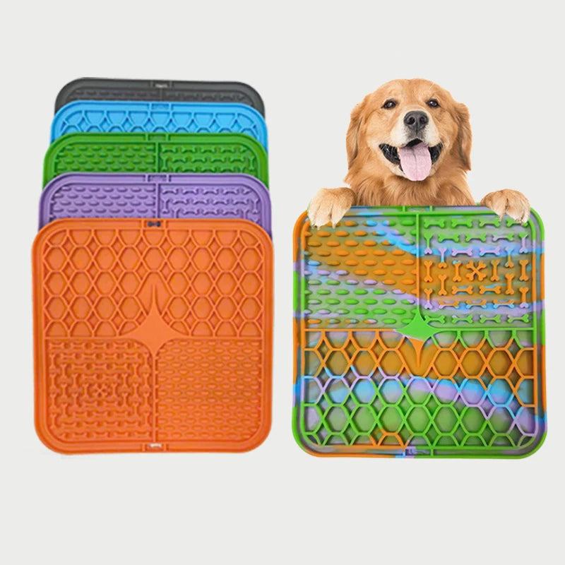Silicone Lick Mat Pack – 4 Colors Slow Feeder Mats for Dogs & Cats