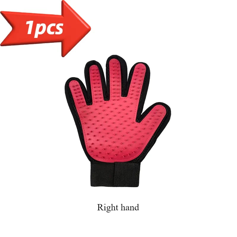Pet Grooming Gloves - 5-Finger Deshedding Brush for Dogs & Cats
