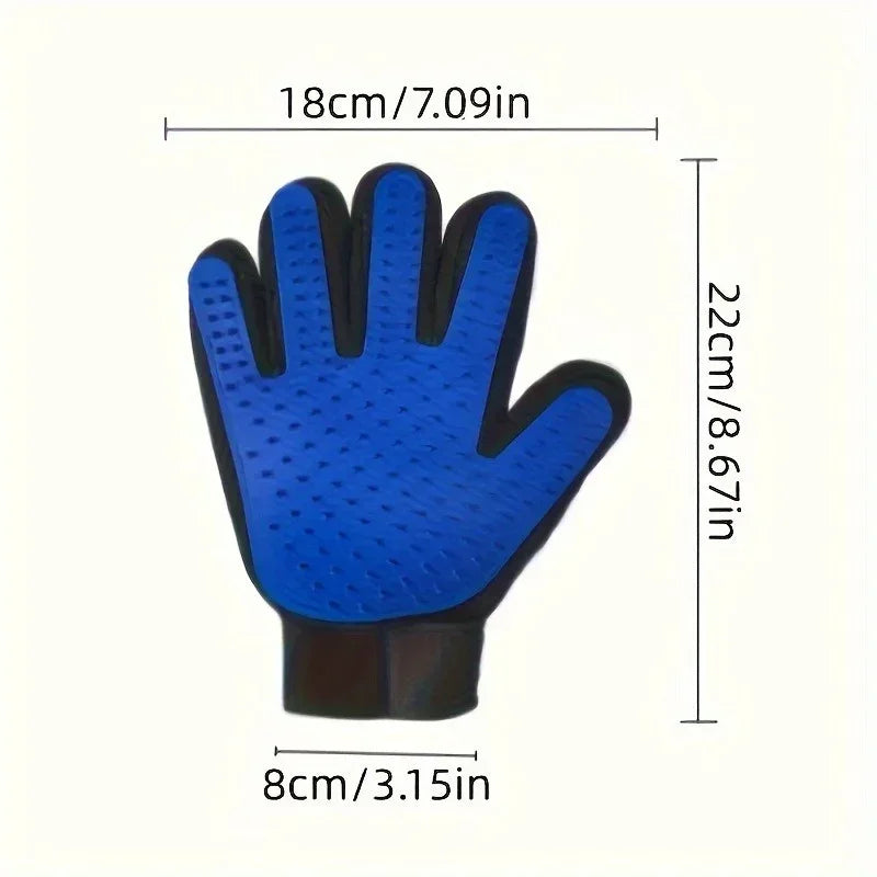Pet Grooming Gloves - 5-Finger Deshedding Brush for Dogs & Cats