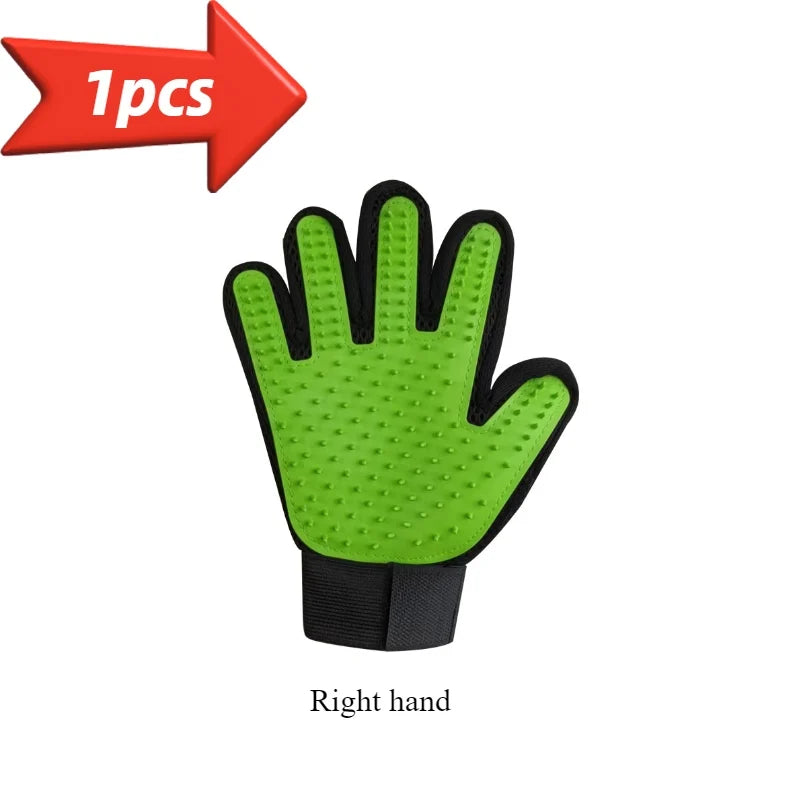 Pet Grooming Gloves - 5-Finger Deshedding Brush for Dogs & Cats